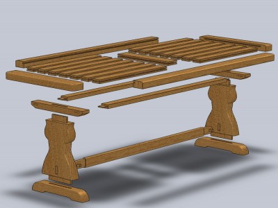 Table, vue Ã©clatÃ©e
