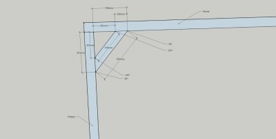 J'ai dÃ©terminÃ© sur plan les distances thÃ©oriques entre les extrÃ©mitÃ©s des contrefiches et leur support respectifs, et aprÃ¨s l'avoir vÃ©rifiÃ©e Ã  la rÃ¨gle...