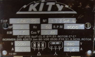 Plaque du moteur