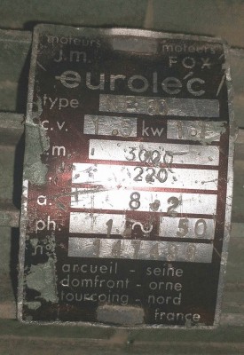 Plaquette moteur