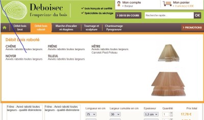 Exemple de prix Frêne