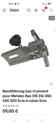 Guide inférieur scie à ruban Elektra Beckum